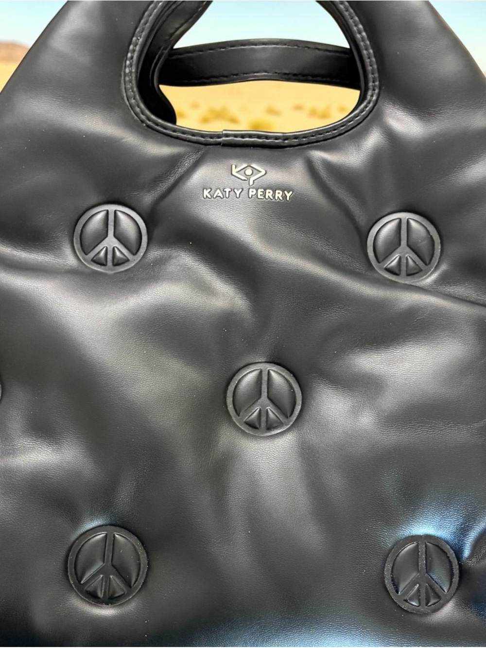 Katy Perry Nadia Puffy Peace Sign Satchel - Black NWT